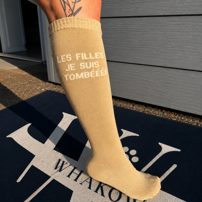 Les filles je suis tombée — chaussettes équitation femme Allure Club