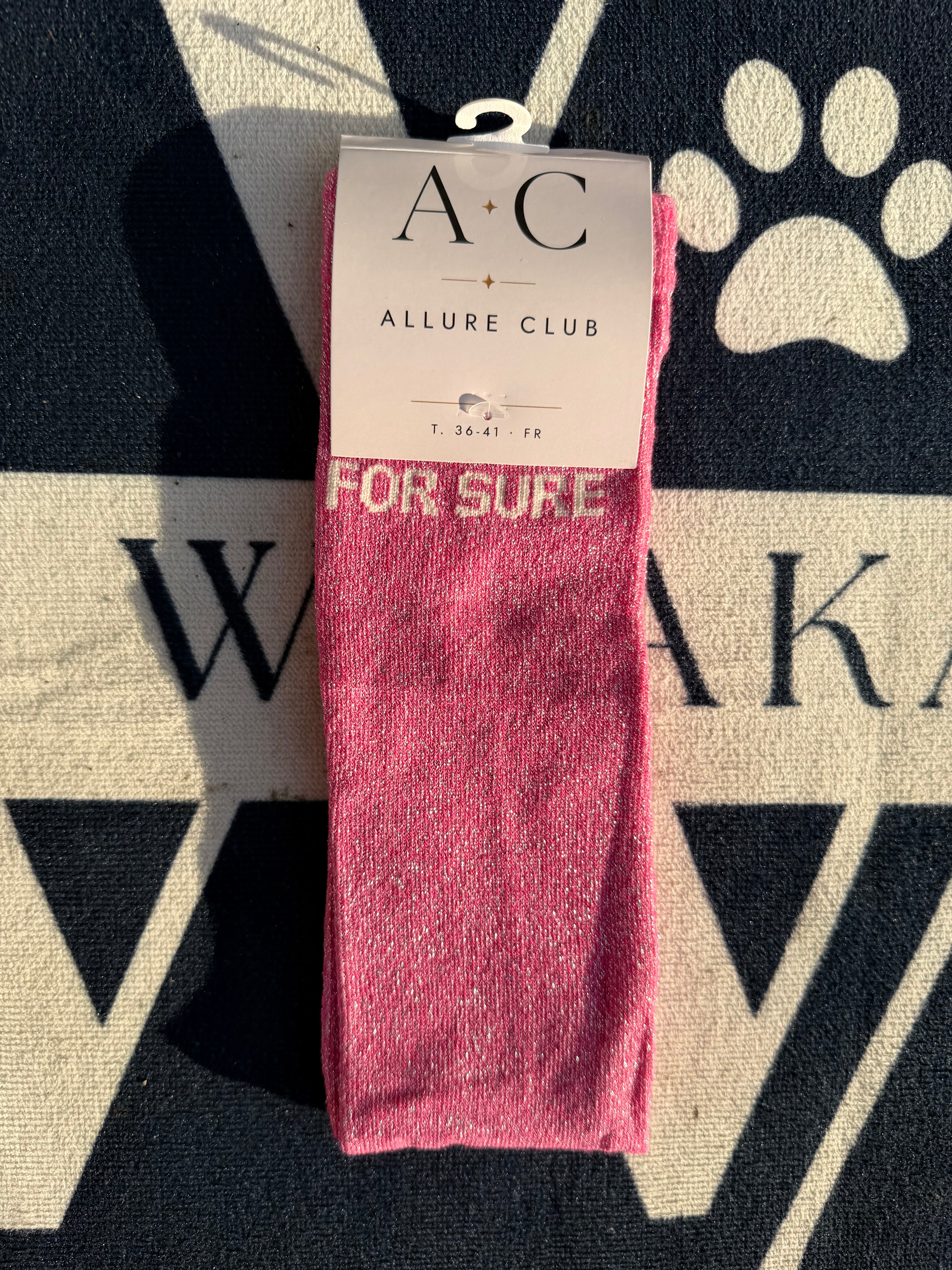 Chaussettes d'équitation rose For sure à plat